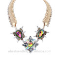 Hot Wholesale Fashion Crystal Stainless Steel Chain Bling Gold Necklace For Girl/Ladies